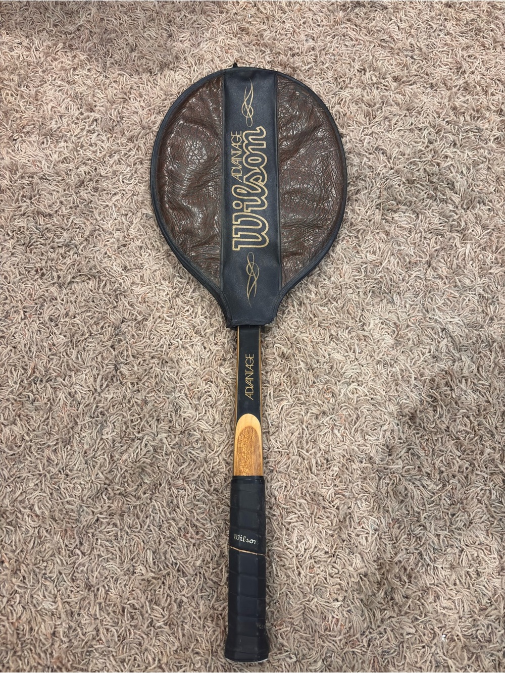 Wilson Brown and Black Vintage Style Tennis Racket